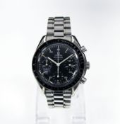 Omega Speedmaster gentleman's wristwatch in stainless steel case, black dial,