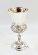 An early 20th century silver plate goblet of thistle form, James Dixon & Sons,