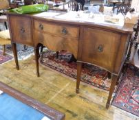 Reproduction mahogany sideboard with single drawer, circular handles,