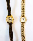 Rotary gold-coloured lady's wristwatch in Rotary box with certificate and an Astral wristwatch in