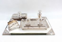 Garrards & co. Ltd, silver plated gentleman's desk set.