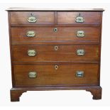 19th century mahogany chest of two short and three long drawers, each with brass escutcheon,