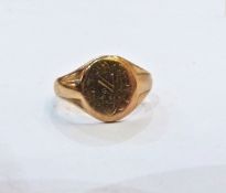 Gentleman's 9ct gold signet ring, approx. 7.