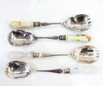 Two pairs of silver plated servers