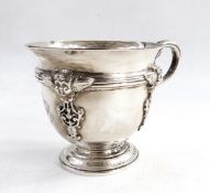 George V silver pedestal cup with bell-shaped bowl,
