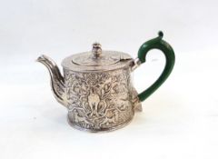 George III silver drum teapot, probably by Henry Hallsworth, London 1776,