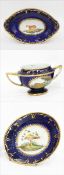 Late 18th century Coalport 'Animal' pattern two-handled urn (missing lid),