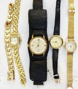 Assorted fashion watches to include lady's gold-coloured wristwatch and a gent's Smiths wristwatch