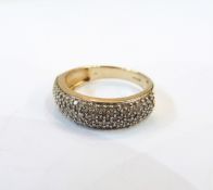 9ct gold and diamond pave set ring
