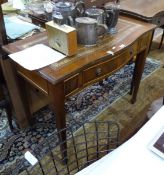 20th century oak writing table with leather inset top, single drawer,