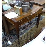 20th century oak writing table with leather inset top, single drawer,