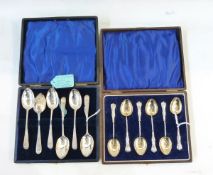 Set of six Victorian silver coffee spoons, cased, London 1889, maker Charles Stewart Harris, 2.