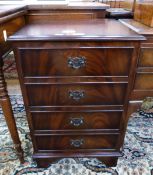 Reproduction mahogany side cupboard, the single cupboard comprising four dummy drawers,