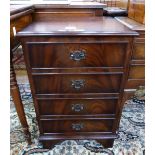 Reproduction mahogany side cupboard, the single cupboard comprising four dummy drawers,