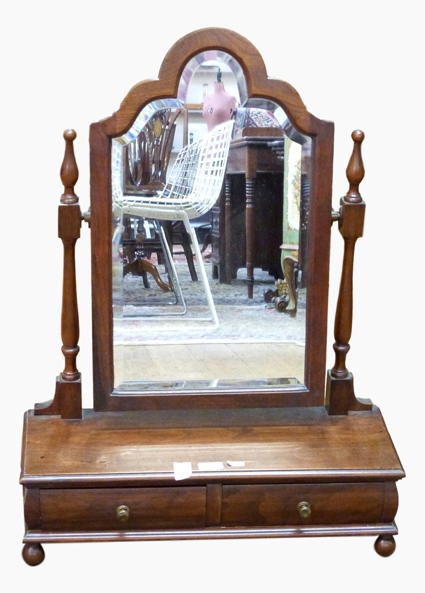 Reproduction dressing stool on 'x' frame supports, another on scroll end supports.