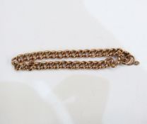 9ct rose gold curb-link bracelet, 23.
