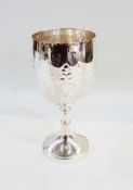 A large Victorian silver plate goblet/trophy cup 25.