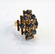 Modern gold coloured metal ring,