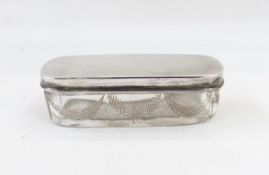 Silver-mounted and cut glass pin box with swag decoration,