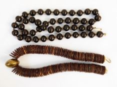 Various Elizabeth Brady, New York vintage necklaces to include African design wood necklaces,