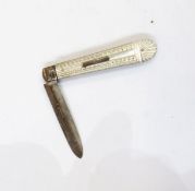 Silver and mother-of-pearl handled penknife