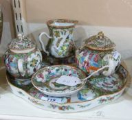 Canton porcelain part teaset to include a tray,