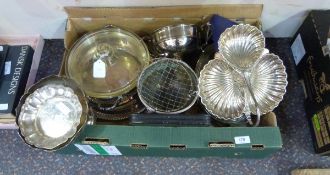 Assorted silver plate to include pedestal dish,