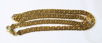 Heavy 9ct gold faceted curb-link necklace, approx. 30.