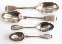 William IV silver tablespoon, London 1831, fiddle pattern, a Victorian silver tablespoon,