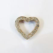 9ct gold and diamond heart-shaped pendant