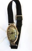 Early 20th century lady's silver oval dress watch