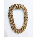 14K gold chain link bracelet, 21.