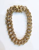 14K gold chain link bracelet, 21.
