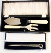 Modern silver letter opener by Francis Howard Limited, Sheffield 2001, in fitted case,