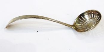 Georgian silver sugar sifter spoon, circa 1750, marks rubbed, 1oz approx.