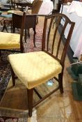 Set of six 19th Century mahogany dining chairs each with broken arch triple lathe back,