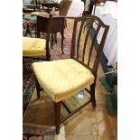 Set of six 19th Century mahogany dining chairs each with broken arch triple lathe back,