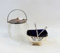 Modern silver swing-handled sugar basket by Crisford & Norris Limited, Birmingham 1962,