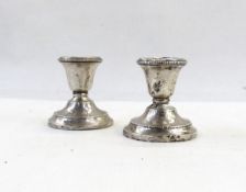 Pair of silver dressing table candlesticks, Birmingham 1924,