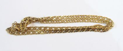 9ct. gold flattened double curb link chain 7.5g.