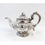 Victorian silver teapot probably by William Hewitt, London 1839,