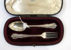 Victorian silver cased fork and spoon, Sheffield 1894, Lee & Wigfull, 2.