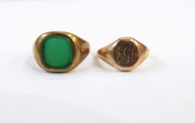 9ct. gold signet ring with 9ct.