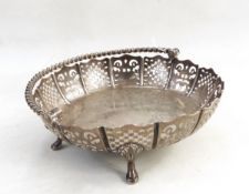 Victorian silver fruit basket, Sheffield 1855, circular,