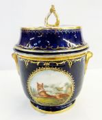 Late 18th century Coalport 'Animal' pattern ice pail decorated with fable scene of goose and fox,