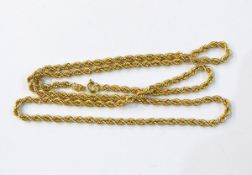 Italian 9ct gold twist chain necklace, 5.