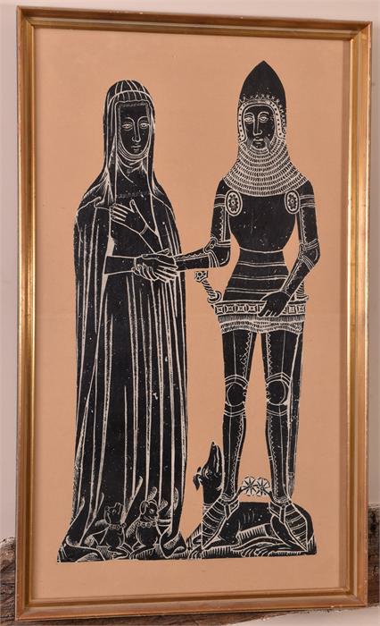 A Print of Two Medieval Figures