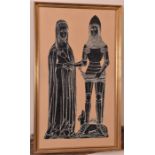 A Print of Two Medieval Figures