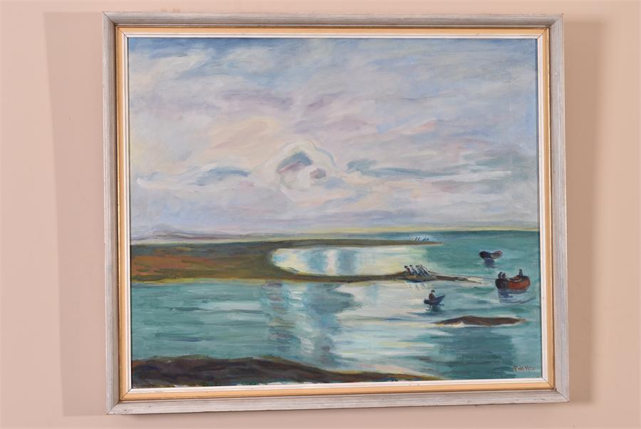 An Oil of a Coastal Scene