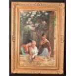 A P. Carlos Oil Painting Of Three Women